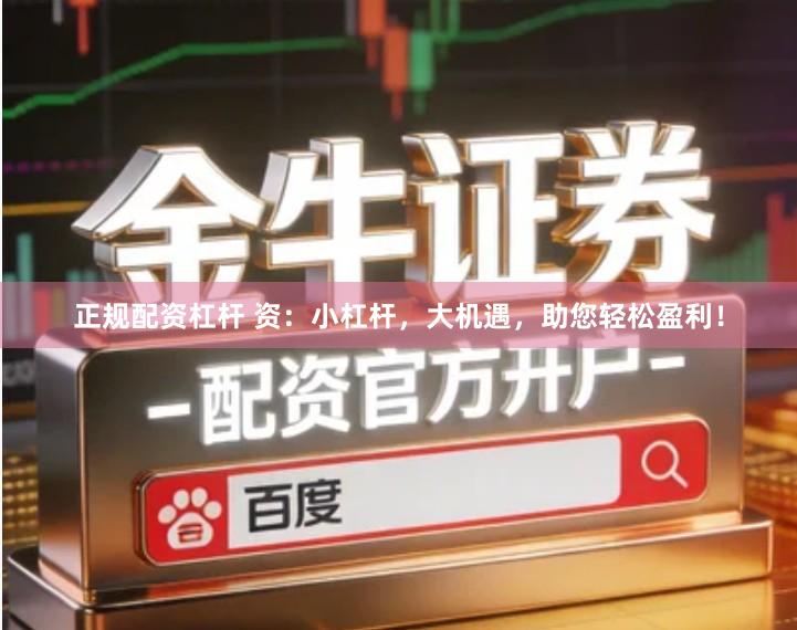 正规配资杠杆 资：小杠杆，大机遇，助您轻松盈利！